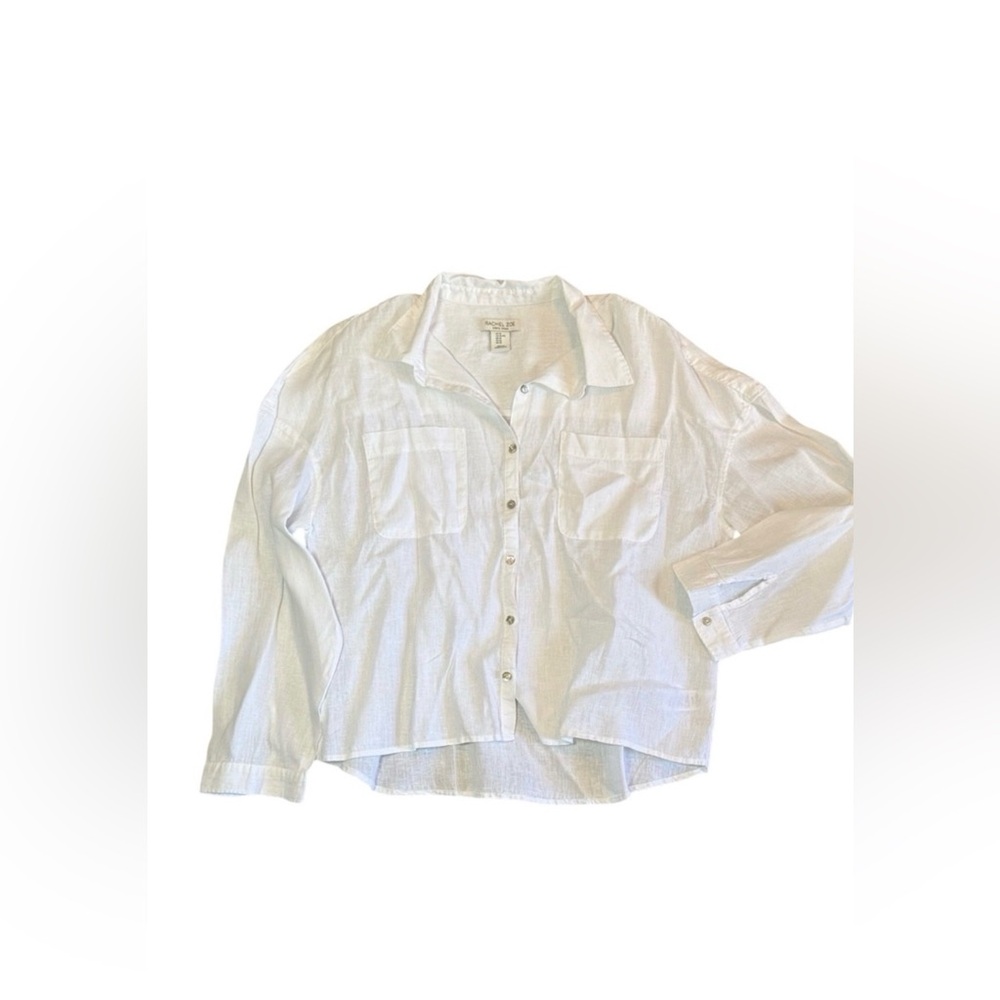 Rachel Zoe 100% Linen Button Up Shirt Size XL